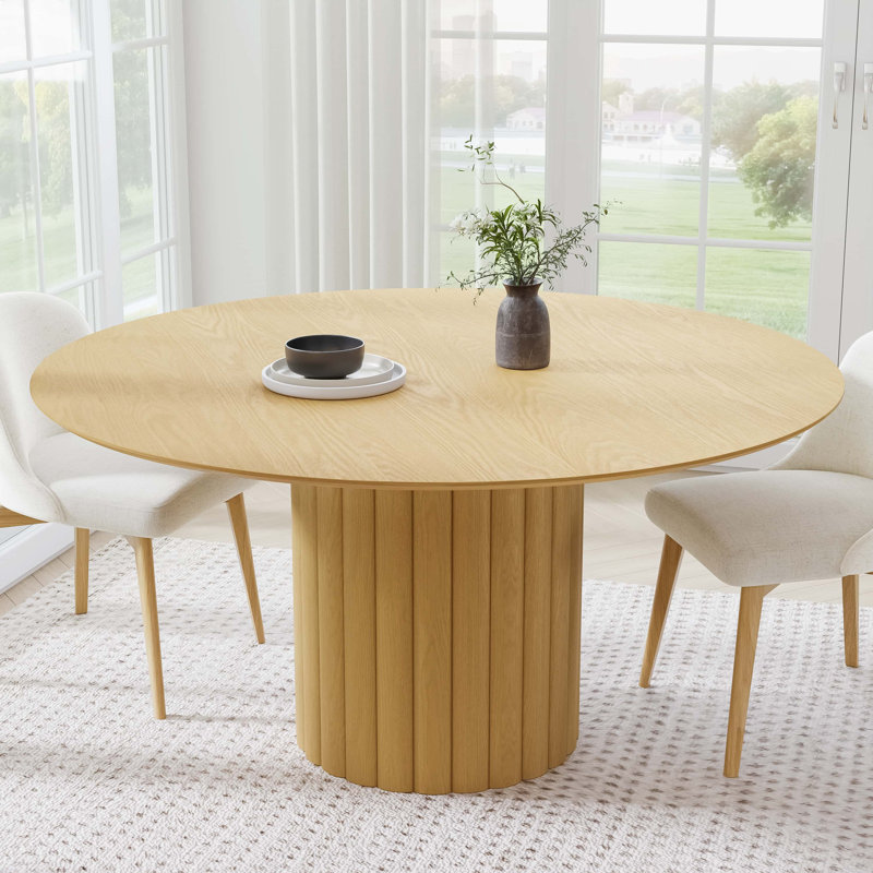 Table de salle à manger en bois massif, Chêne, H 30 po x L 60 po x l 60 po