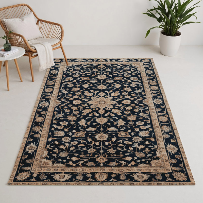 Tapis turc intérieur et extérieur bleu, Rectangle 5 pi x 7 pi
