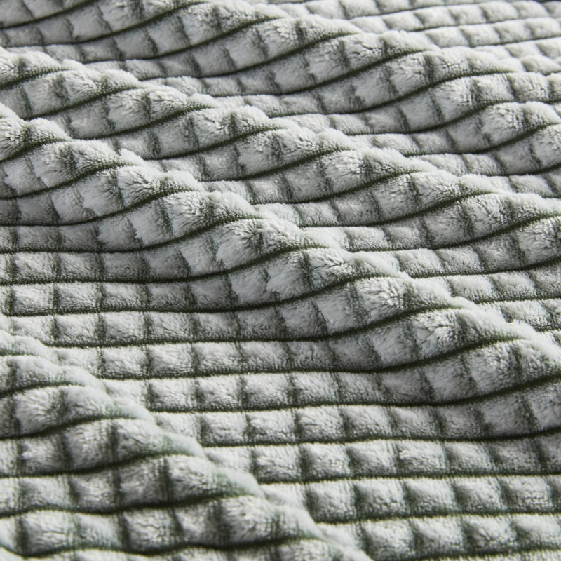 Carved Plush Standard Throw Blanket, Green, 90" W x 66" L