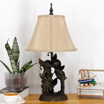 Lampe de table sculpture antique en résine