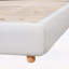 Structure de lit tapissier très grand moderne avec tête de lit à oreilles extra large, profil bas, aucun sommier tapissier requis, assemblage facile, blanc-1123757445