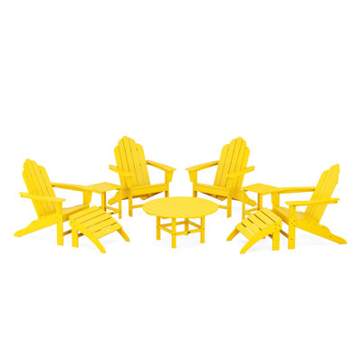 POLYWOOD Long Island Adirondack 9-Piece Conversation Group