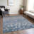 Machine Washable Indoor/Outdoor Xhevrie Denim Rug-839124816