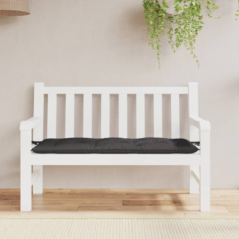 Coussin de banc en tissu Oxford, Anthracite, H 2,8 po x l 47,2 po x P 19,7 po
