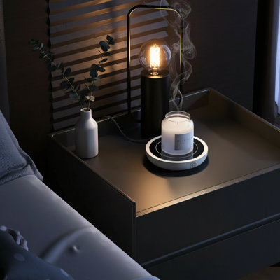 White, 36W Electric Coffee Cup Warmer With 3 Temperature Controls And Heating Plate, Suitable For Coffee, Milk, And Tea, Desktop Design