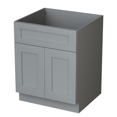 Armoire de salle de bain autoportante en contreplaqué prête à assembler avec 2 portes