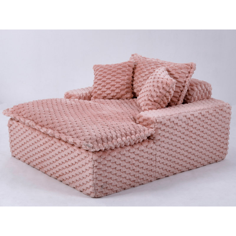 Chaise longue rembourrée, Rose