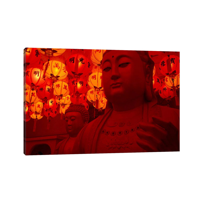 Buddha Statue - Wrapped Canvas Print, 20.32 cm H x 30.48 cm W