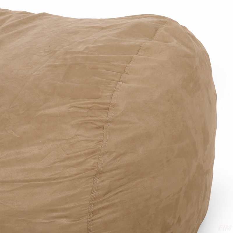 Fauteuil à billes cylindrique en microfibre 6,5 pieds Potrero, beige (fauteuil à billes)