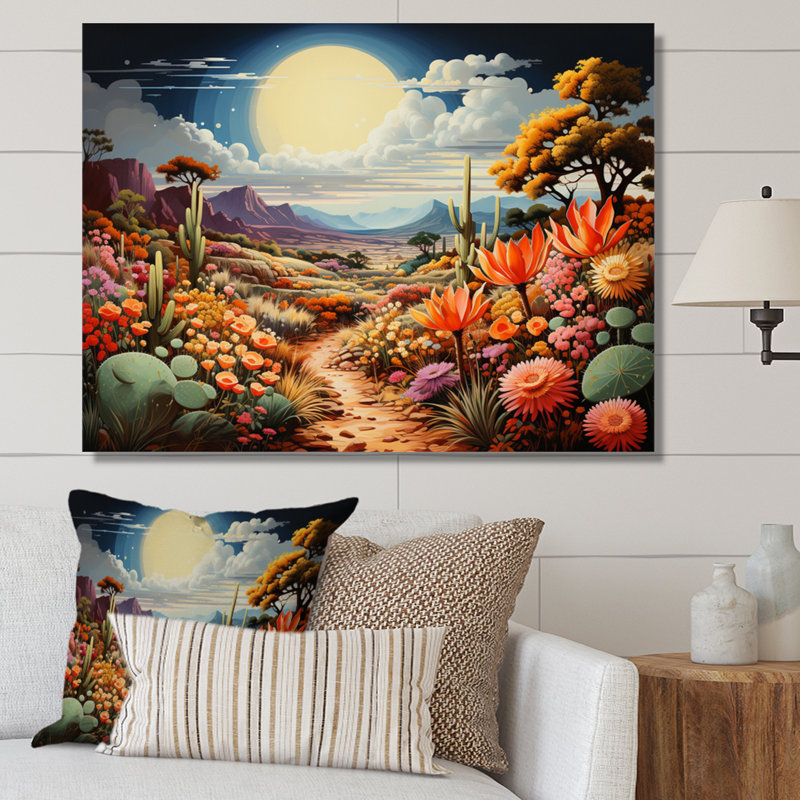 «Desert Cacti Garden III» sur toile, Toile tendue, H 30 po x l 40 po x P 1,5 po