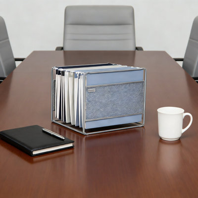 Organisateur de dossiers suspendus en maille métallique pour le rangement de bureau, porte-documents moderne de format lettre avec assemblage facile, conception en maille durable