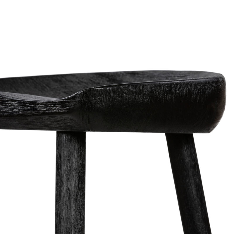 Barrett Solid Wood Bar & Counter Stool, Matte Black, Counter Stool (26.75” Seat Height)