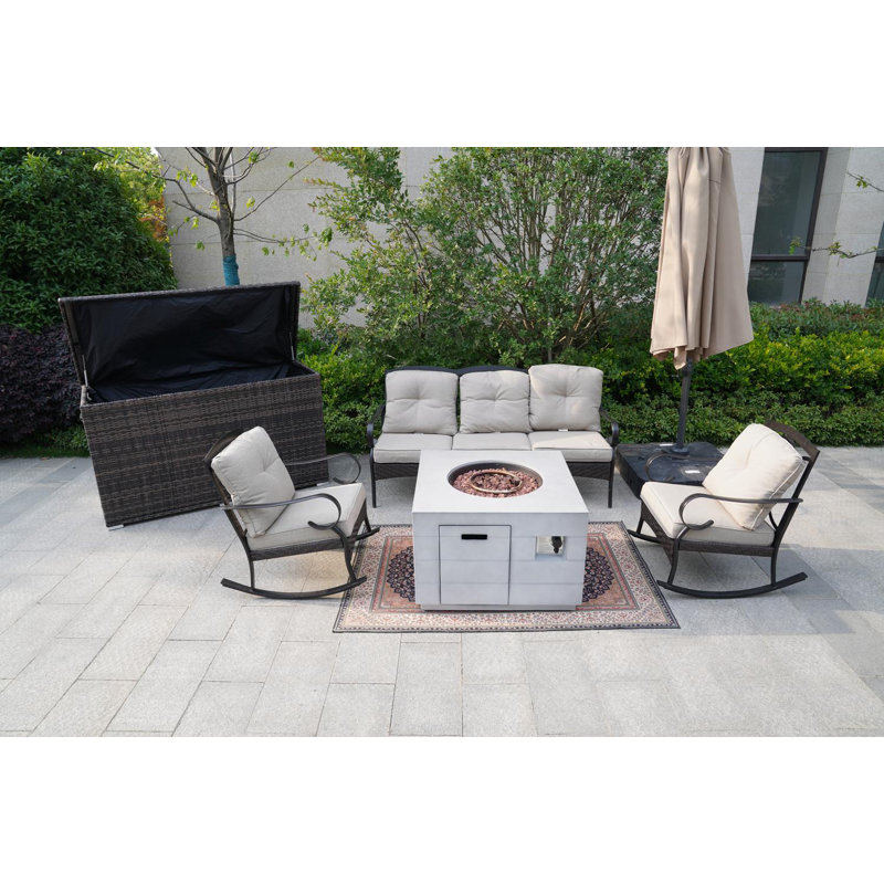 Amairany 5 - Person Patio Conversation Set with Cushions