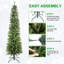 Arbre de Noël au crayon vert 7 pi - Arbre en PVC mince avec 469 pointes, conception compacte, support en métal stable, parfait pour les petits espaces et les coins-216127563-216127562