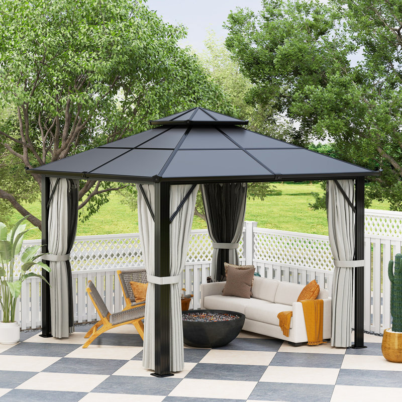25 Ft. W x 25 Ft. D Aluminium Hardtop Gazebo, Grey