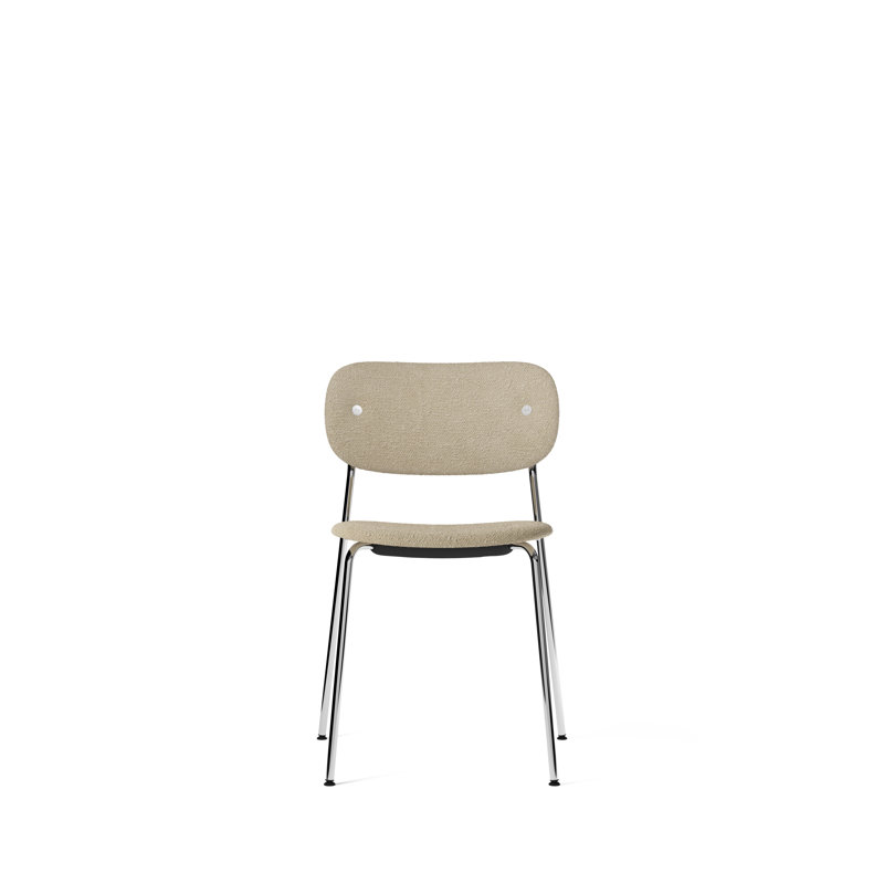 Co Upholstered Dining Chair, Bouclé 02 Acrylic, Chrome