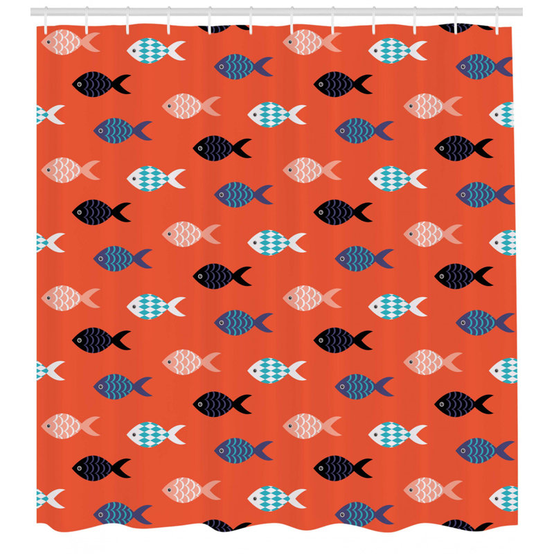 Ensemble de rideau de douche à formes ornées d’aquarium marine, H 70 po x l 69 po
