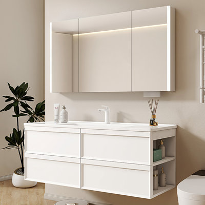 Armoire de salle de bain moderne et minimaliste blanche