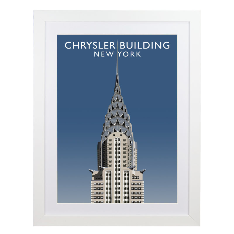 Chrysler Building by Richard O'Neil - Print, White Wood Frame, 43.5 cm H x 33.5 cm W x 2.2 cm D