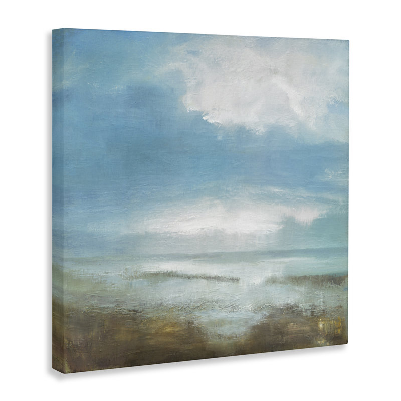 Toile d'abstraction décolorée Seawall, design par Caroline Gold, H 17 po x l 17 po