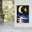 Moon And Star Reflection Abstract Modern Peaceful Landscape Nature Wall Art Print 1 Piece Wrapped Canvas Wall Art-1923090290