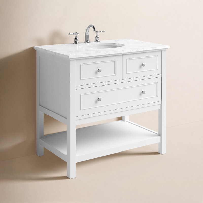 Voss 36" Single Bathroom Vanity Set, White