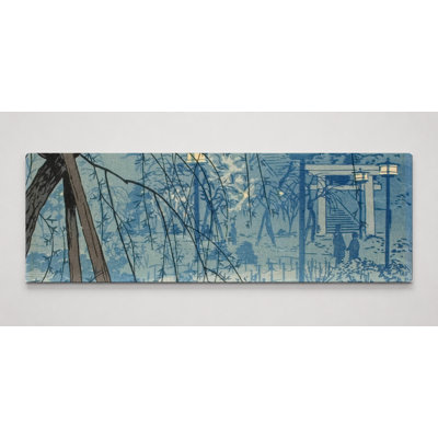 Kasumu Yube, Shinobazu Ikehata (Hazy Evening, Shinobazu Pond Bank) — Panoramic Canvas Wall Art