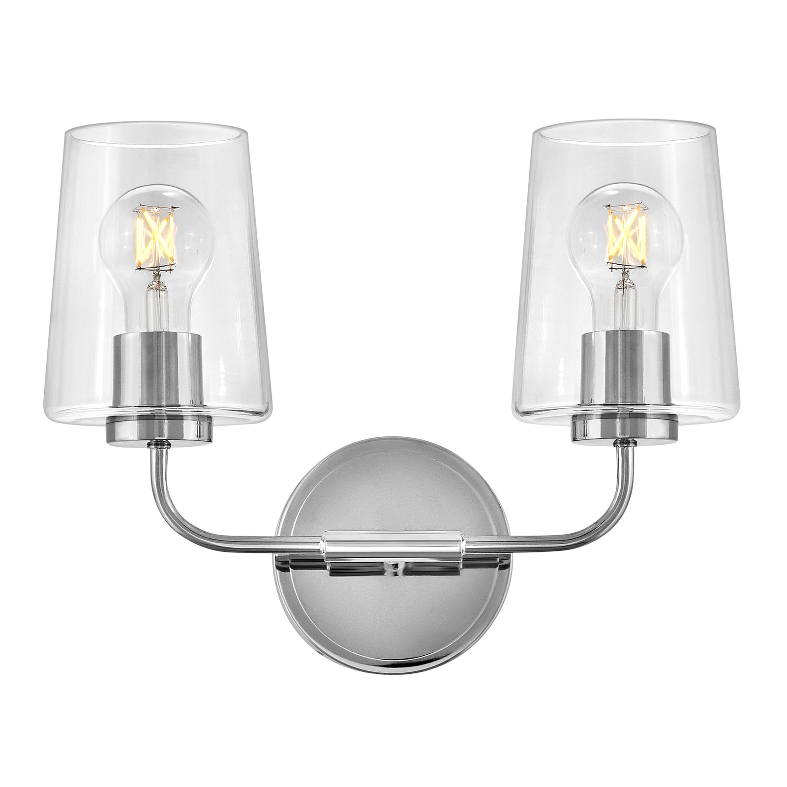 Viva 2 Light Transparent Dimmable Vanity Light, Chrome