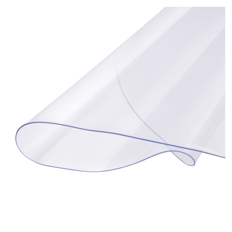 Protège-table rond transparent en PVC, 107 x 107 cm, tapis de bureau imperméable de 2 mm d'épaisseur pour la salle à manger et le bureau