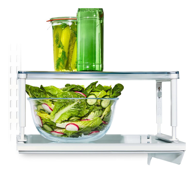 Clear Adjustable Refrigerator Shelf Riser with Non-Slip Feet