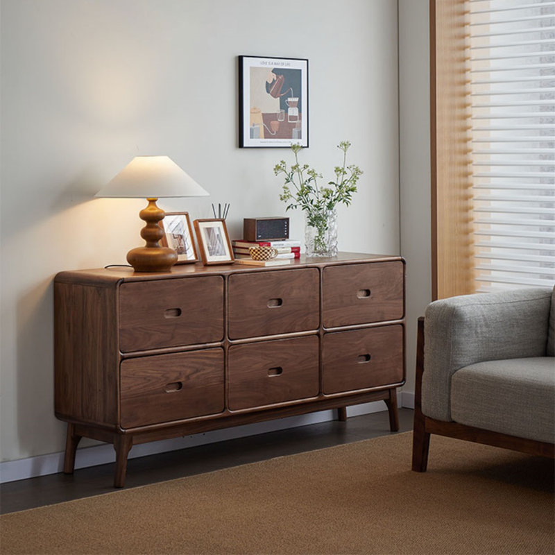 Commode d'appoint simple en noyer noir