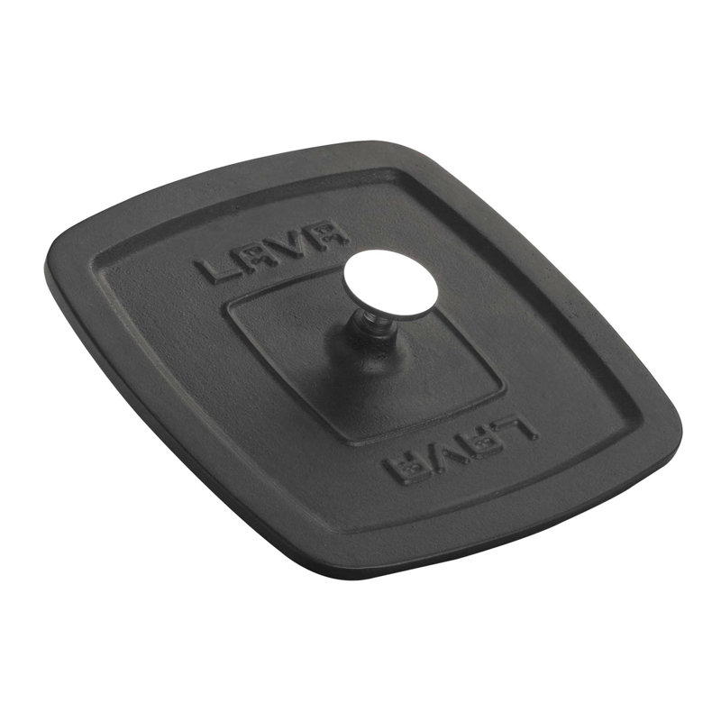 Lava Cast Iron 8.27 X 8.27  Inch Non-stick Enameled Cast Iron Square Grill Press - Matte Black
