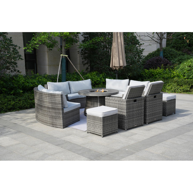 Areefa 10 - Person Patio Conversation Set with Cushions