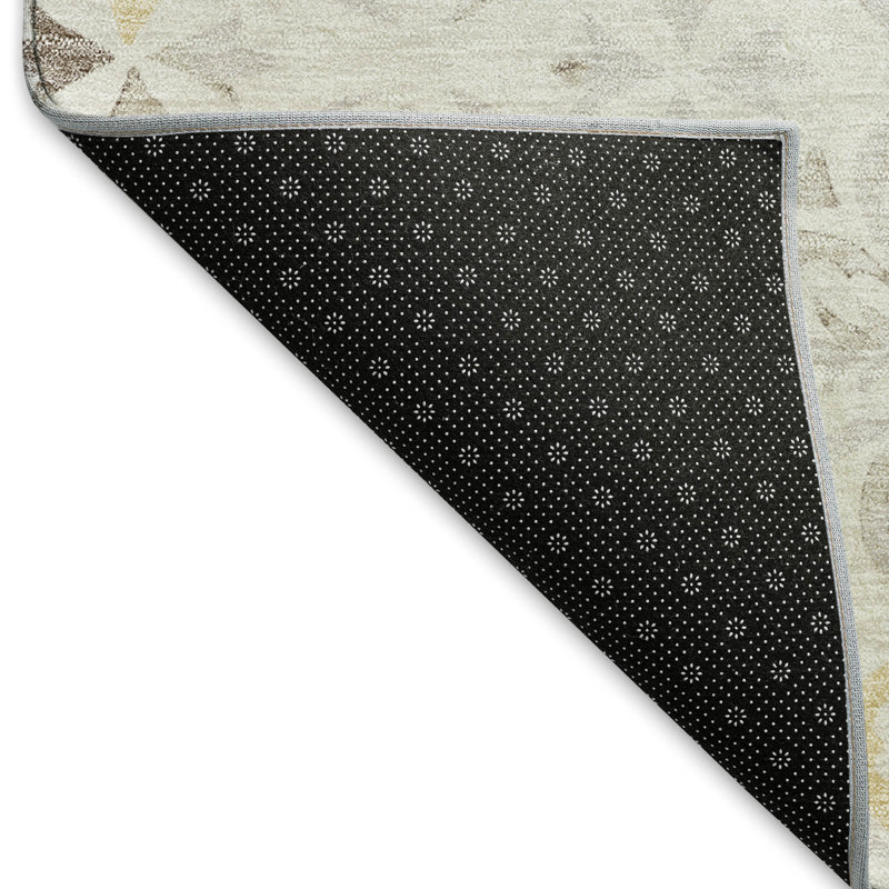 Tapis ivoire Prisco lavable à la machine de qualité supérieure, Rectangulaire 8 pi x 10 pi