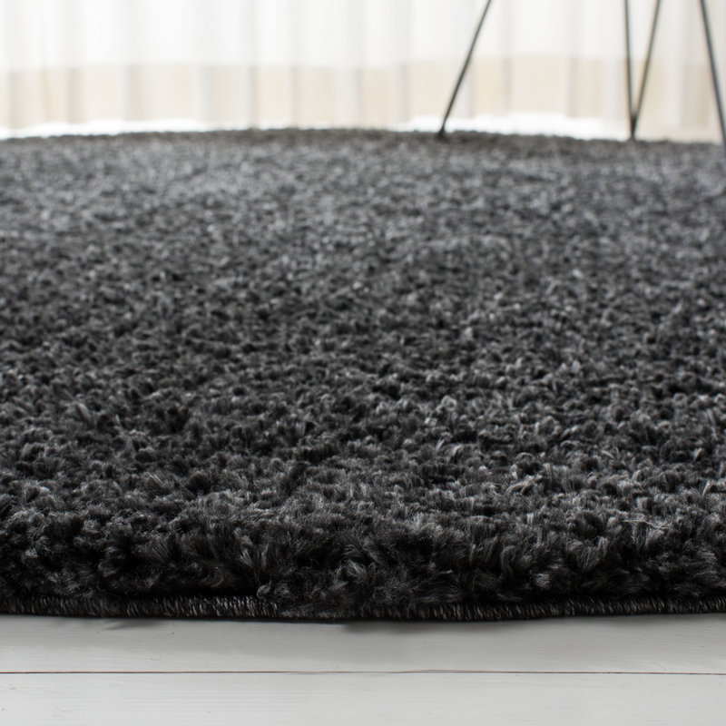 Clichy Solid Colour Shag Area Rug, Round 201cm