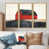 Toile avec cadre flottant or