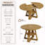 Table de salle à manger ronde extensible de 43,3" à 60" avec rangement dissimulé et piètement en croix, pour 4 à 6 personnes-554918173