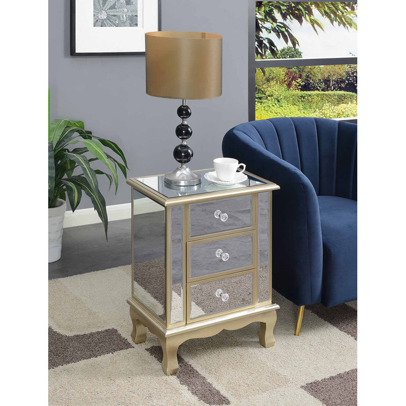 Denizhan 3 - Drawer End Table, Champagne