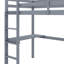 Lit mezzanine simple en bois surélevé, entièrement équipé d'une barrière de sécurité, d'un bureau intégré et d'un escabeau-2016135027