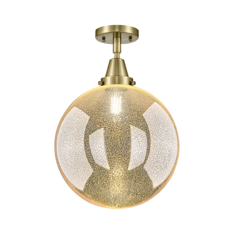 Plafonnier encastré 1 lumière Caden Beacon, Laiton antique