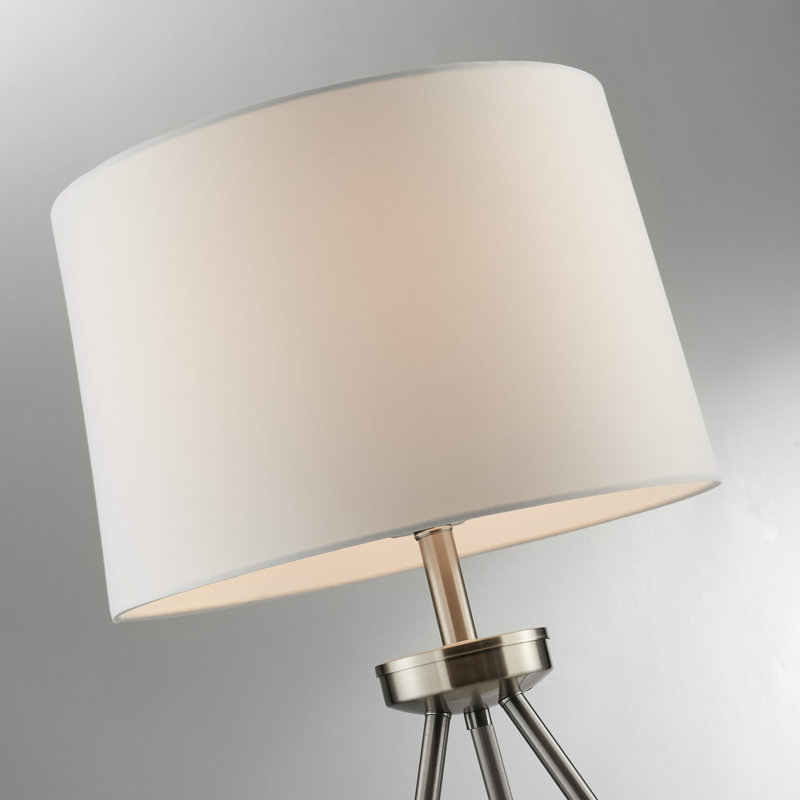 Ensemble 3 pièces de lampes de table et sur pied Altraud, Nickel brossé