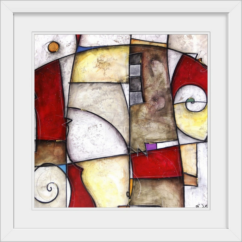 Malveaux «Royal Rouge» par Brittiney, impression, H 28 x l 28 po x P 1 po, Cadre blanc