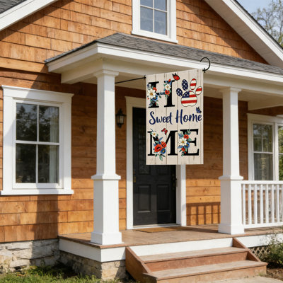 4 juillet, drapeau de la fête de l'Independance américaine, drapeau de jardin à double face de 12 po x 18 po, décorations de patio extérieur, style J