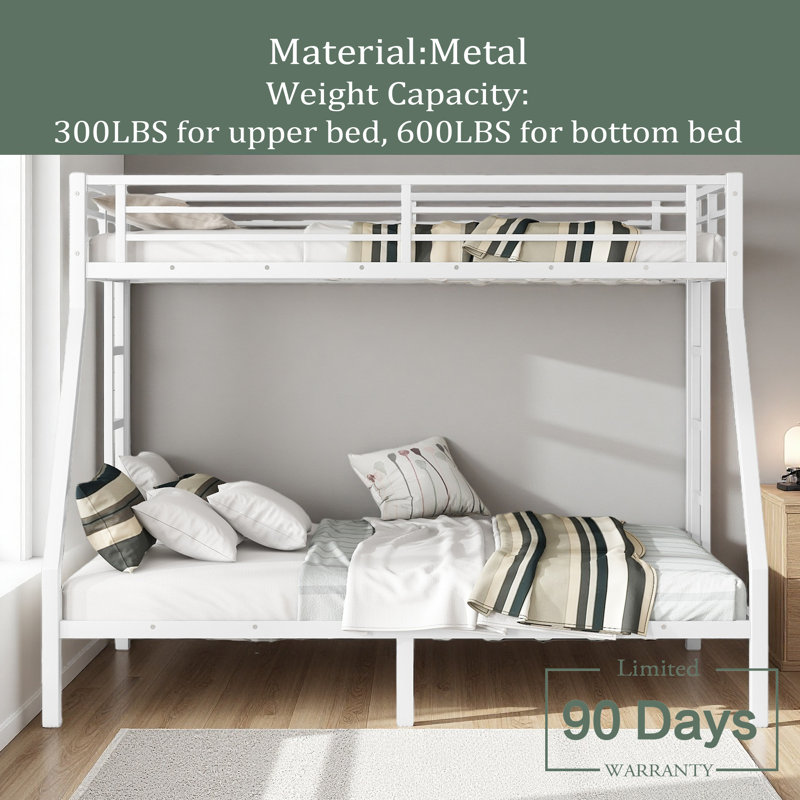 Metal Twin XL Over Queen Bunk Bed For Teens And Adults,Space-Saving/Noise Reduced/No Box Spring Needed