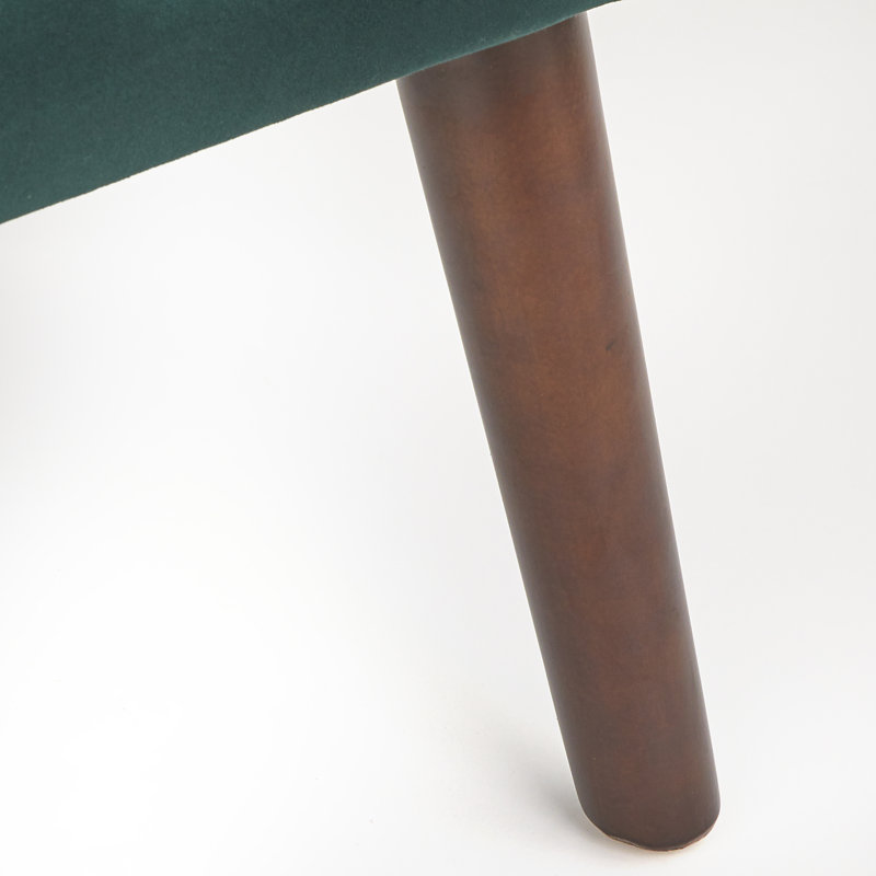 Piersten Upholstered Ottoman, Emerald Green Velvet
