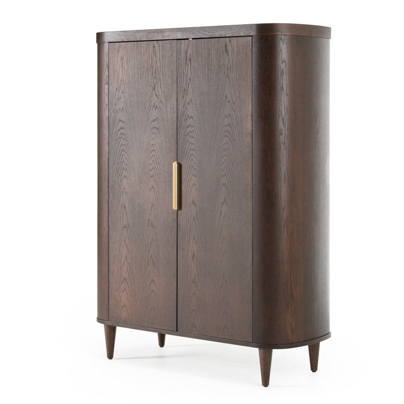 Englewood - Modern Rounded Tall Buffet, Brown Oak