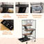 Cage à roulettes en métal pour petits animaux - Intérieur spacieux avec et 4, gris, pour furets, chinchillas, plateau coulissant à sucre, entretien rapide, gris