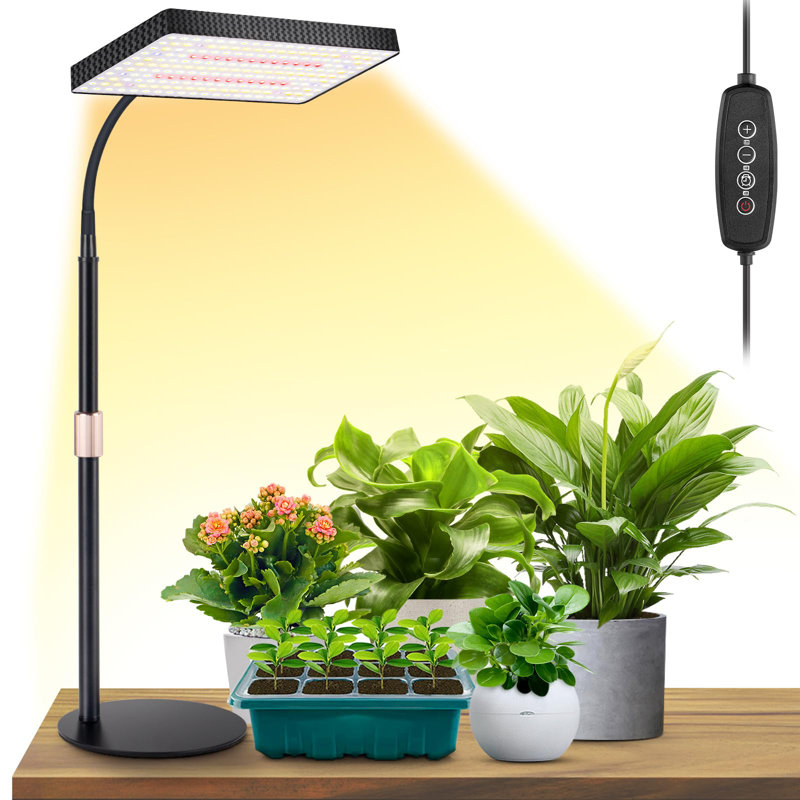 Lampe de culture pour bureau, lumière à spectre complet pour plantes d'intérieur, lampes de culture avec minuterie, 6 niveaux de luminosité, hauteur réglable
