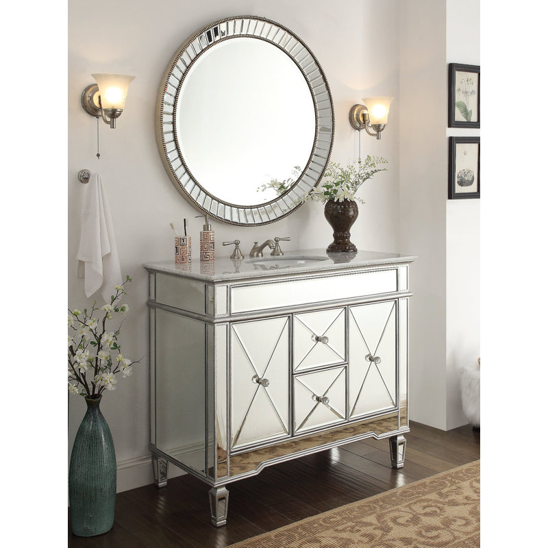 Ensemble de meuble-lavabo simple 40 po avec miroir Arango Kesha