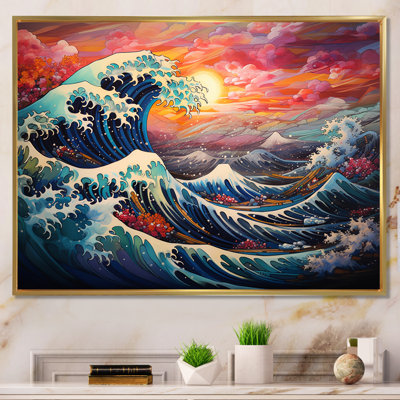 Toile japonaise, vagues de Kanagawa 5 - Art mural sur toile